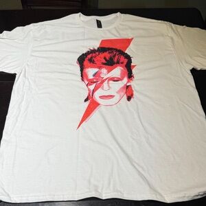Bowie Ziggy Lighting Bolt Retro Graphic T-Shirt size xl